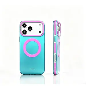 Advanced Customized Gradual Change Matte Magnetic Suction Protective Case for iP17 Pro Max, Full Protection, Camera Buttons Compatible with iP 16 / 15 Series