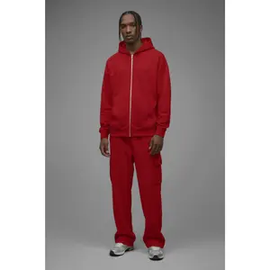 410 Oversized Zip Hoodie - Red