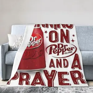 Dr Pepper Printed Blanket Bed Blankets and Throws Microfiber Bedding Furry Plaid on The Sofa Plush Bedspread Throw