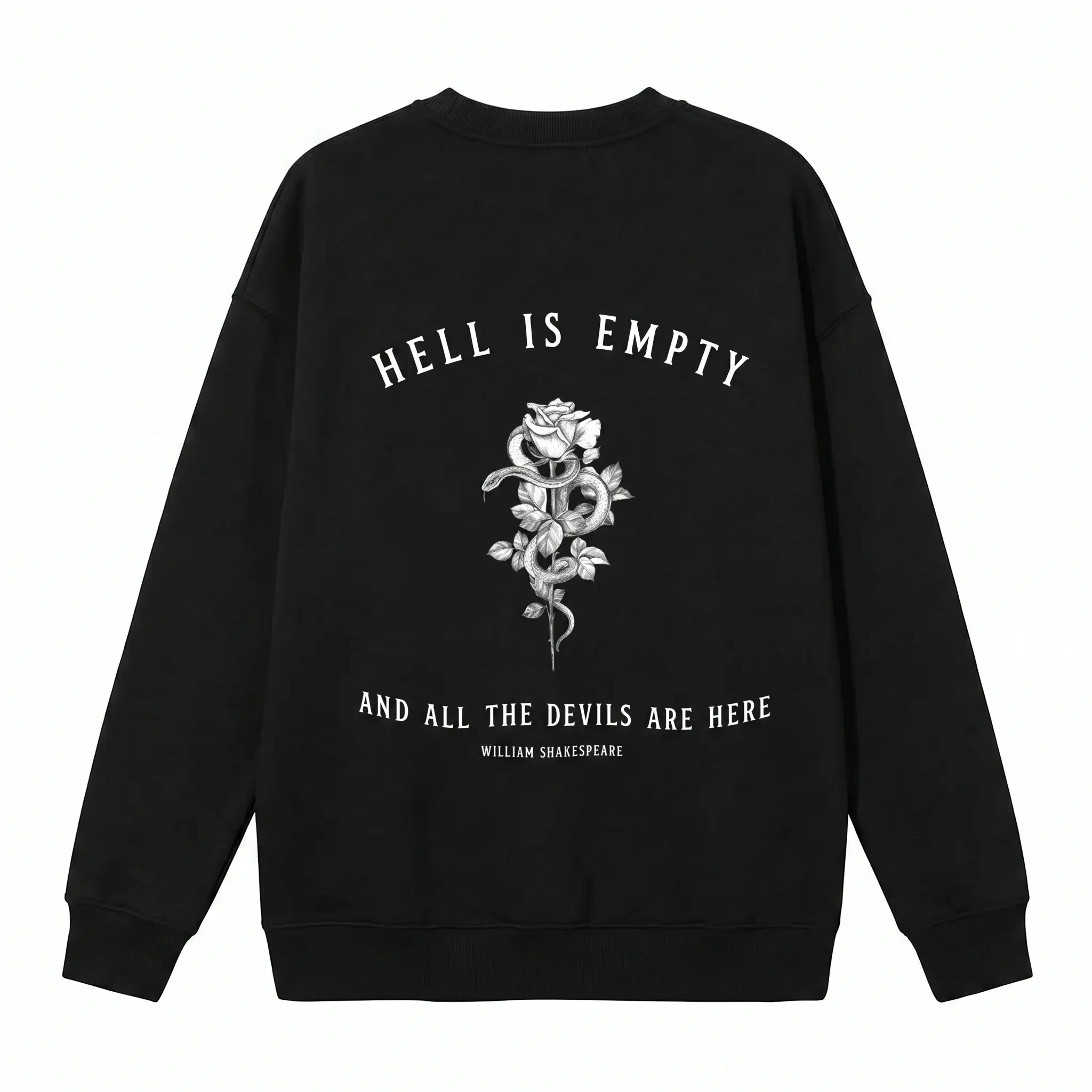 Women's Shakespeare Customized Hoodie - Casual Comfortable Fit Goblincore Crewneck, Fairy Grunge Goth Snake Sweatshirt, Dark Academia Emo Top