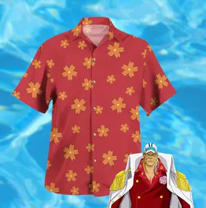Akainu Red Floral Hawaiian Shirt Admiral Sakazuki Cosplay, Summer Outfit 2026 #tiktokfashion #aloha #summer #hawaiian