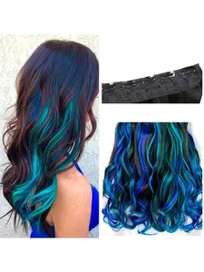 One-Piece Synthetic Hairpiece, 5 Clip- Long Wavy Hair Extensions, Natural Look Realistic Wig, Easy to Use and Secure