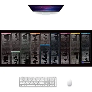 Large Excel Cheat Sheet Desk Pad,Quick Key Keyboard  Pad Non-Slip with Office Software Shortcuts , Upgraded Extended Large Rubber Base Mice Smooth Cloth  Pad Desk Mat