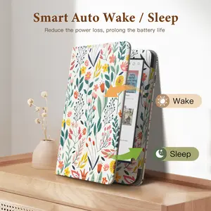 Case for 6"Kobo Clara BW/Clara Colour/Clara 2E,Slim PU Shell Cover Case with Auto-Wake/Sleep for Kobo Clara,Card Slot Hand Strap