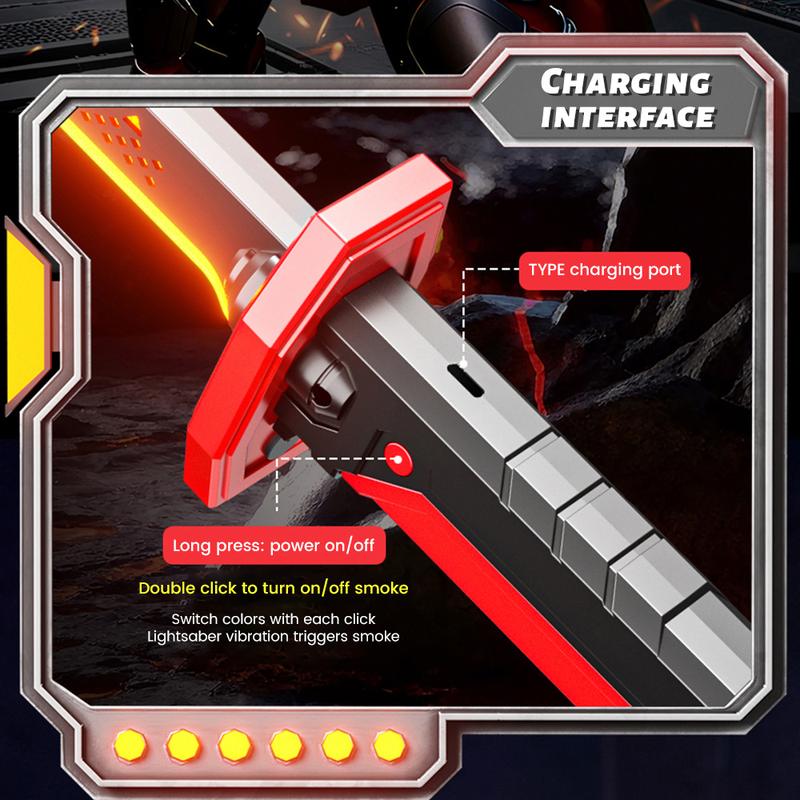 31.5" Cyberpunk Neon Sword with Dynamic LED Lights, Spark Effects & Motion-Activated Sound, USB-C Charging, Collectible Cosplay Toy for Anime Fans