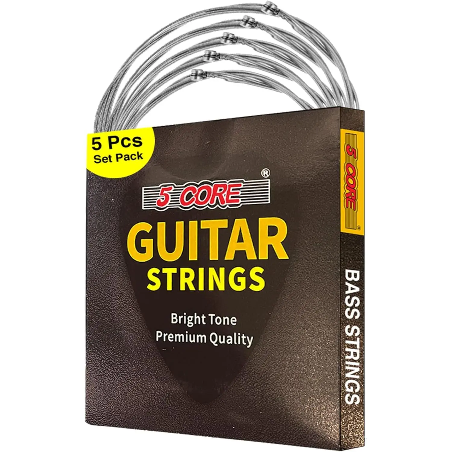 5 Core Electric Guitar Strings Brass Phosphor Bronze Extra Light Gauge High Carbon Steel Core Bright & Powerful Tone 6 String Set for All Electric Guitars (GS EL BSS 5PCS)