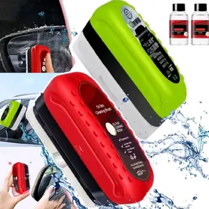 Automotive Oil Film Cleaning Brush 2pcs Hydrophobic Waterproof Effortless Cleaning Tool for Car Windshields Rearview Mirrors with Built-in Applicator and 100ML Fluid