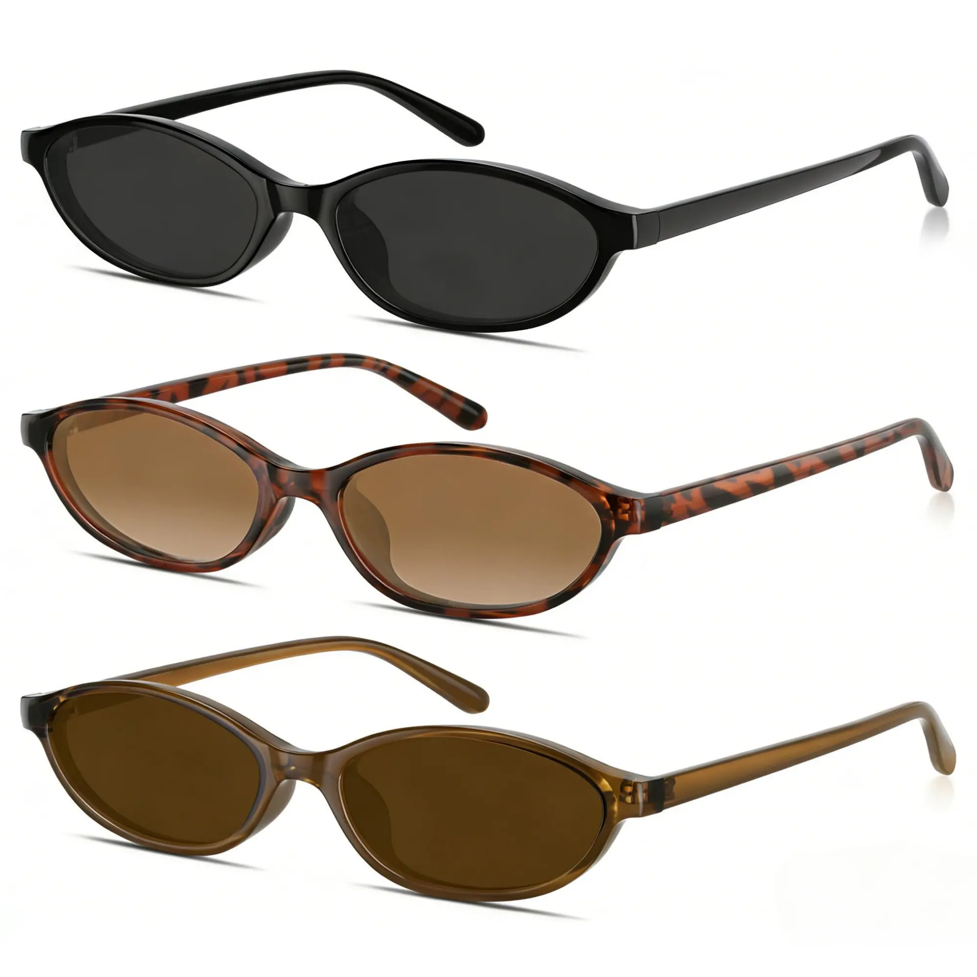 Vintage oval small-frame sunglasses, Y2K retro narrow cat-eye shades, 90s aesthetic women’s outdoor sun glasses