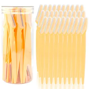 Yellow Eyebrow Razor and Face Razor for Women and Men, Eyebrow Hair Trimmer and Shaver with Protective Cover,Safe and Newbie Friendly, Cosmetic