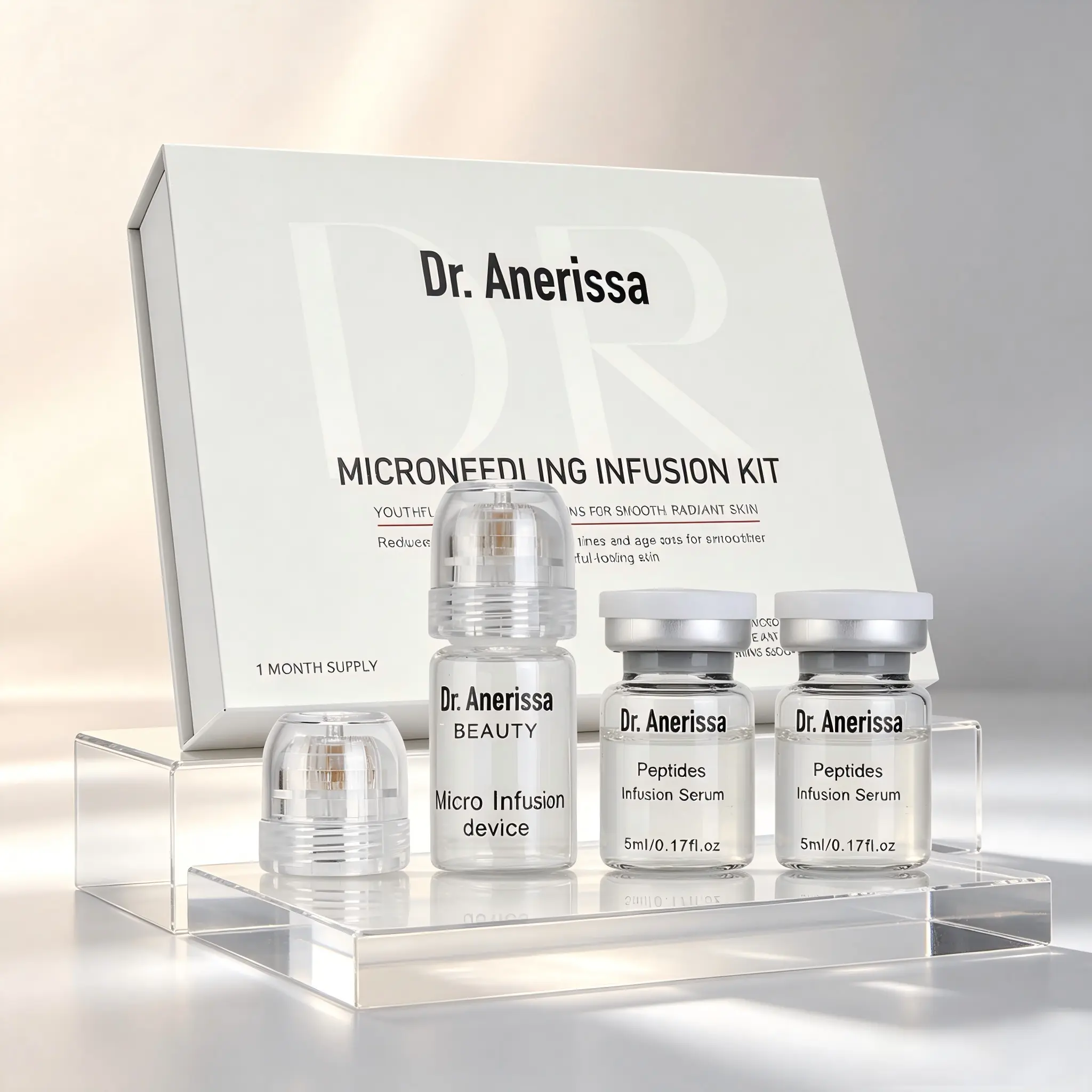 Dr. Anerissa Micro-Infusion System: Facial Serum for All SkinTypes-1 Months Mixed (For Wrinkles + DarkSpots)