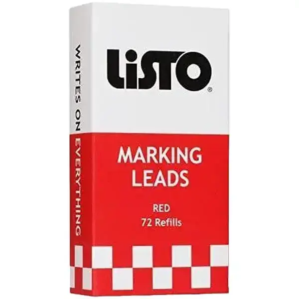 Listo 162 Marking Pencils Refill - RED, Box of 72, Grease Pencils/China Marking Pencils/Wax Pencils