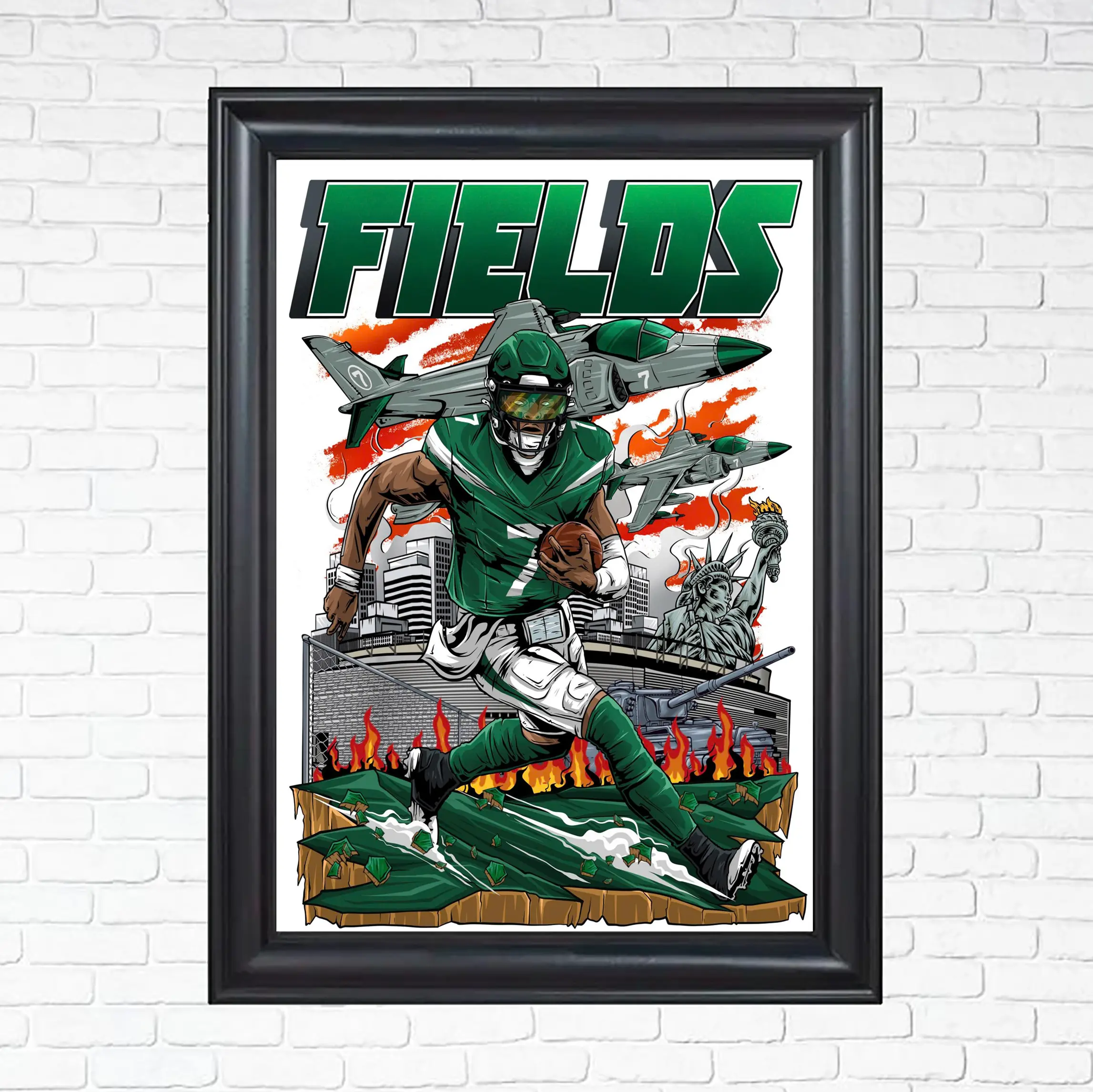 Justin Fields Poster - Football Legend Wall Art – NO FRAME