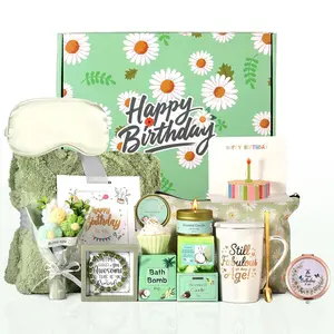 Birthday Gifts for Women, Daisy Birthday Gifts Box for Women Self Care Gift Happy Birthday Gift Baskets for Her ,Wife,Mom,Grandma,Girlfriend ,Best Friend,Sister,Thoughtful Christmas Gifts Box Set with Coffee Mug,Blanket