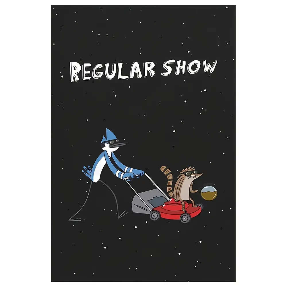 Regular Show Canvas Poster - High Quality Waterproof Print, Anti-Fading, Smudge-Resistant Wall Art for Living Room, Bedroom - Animation Comedy Series Artwork, 12x18 inch Unframed rimless, Decor, Room Decor, Wall Art Painting, Animated Wall Arts