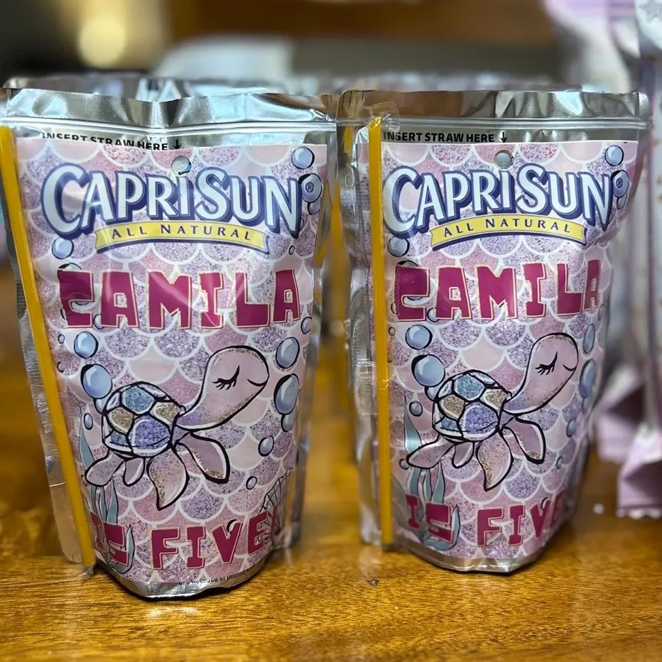 Mermaid theme Capri Sun labels