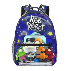 Rob the robot Backpack Rob the Robot cartoon Large Capacity Laptop Backpack Rob the Robot kids show Lightweight Casual School Daypack, Unisex Book Bag for Teens Boys & Girls