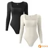 OQQ Womens 2 Piece Bodysuits Long Sleeve Square Neck Stretch Fitted Bodysuits Basic,back to school,back to school shopping