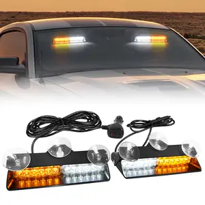 AFML 24 LED Emergency Light, Stroboscopic Indicator Light Bar, Car Light w/Suction Cups, Dash Safety Warning for Work Trucks, Plow Trucks, Tow