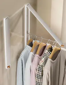 Dr.Dj Clothes Drying Rack Wall Mounted, Retractable & Foldable Clothes Hanger for Laundry Room Organization and Storage, Clothes Hanger Rack for Dorm, Closet, Balcony, Laundry Room(1P, Metal, White) Dr.DJ