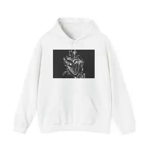 Gildan Unisex Heavy Blend Hoodie Classic Cotton Sweatshirt with Kangaroo Pocket & Color-Matched Drawcord White