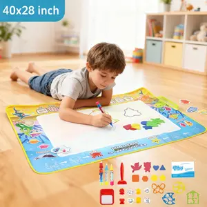 39"x27" Extra Large Toddler Water Doodle Mat Aqua Magic Drawing Pad, Reusable No Mess Water Painting Writing Doodle Board, Educational Learning Activity Toy for Kids Boys Girls Age 2 3 4 5 6+, Perfect Christmas Xmas Birthday Gift