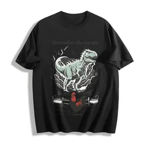 Remember Who You Are Dinosaur T-Shirt, Funny Motivational T-Rex Graphic Tee, Retro Humor Animal Shirt