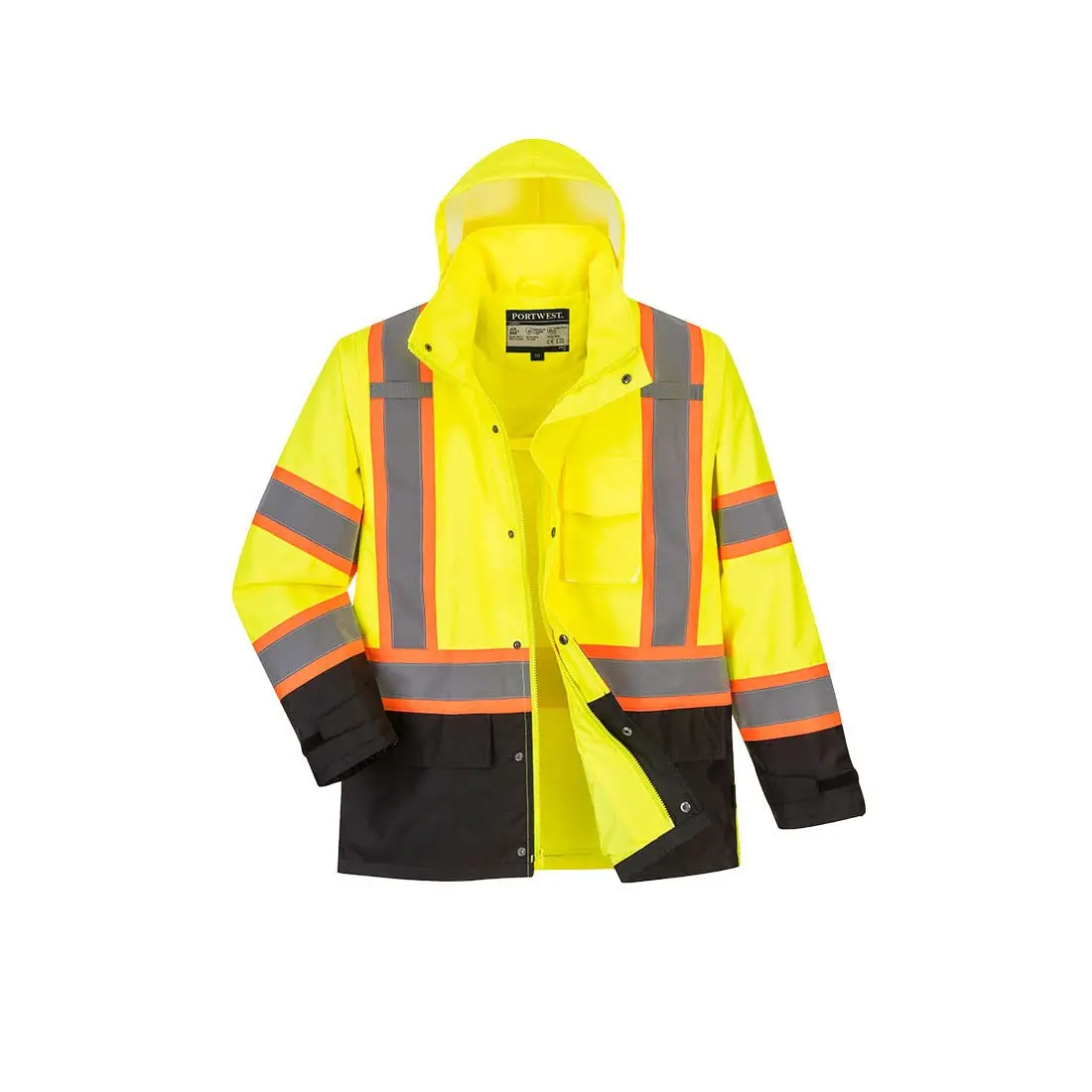 Hi-Vis Contrast Tape Jacket - US361, Yellow/Black, 6XL
