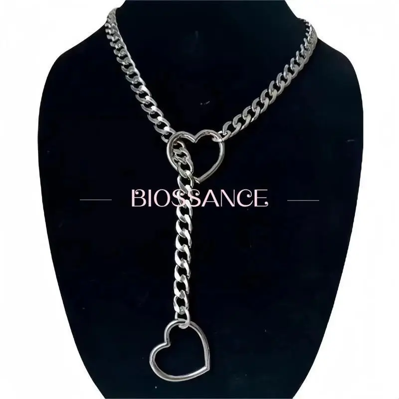 HeartO-ringslipchainforwomenpunkrocknecklacestainlesssteelCubanlongnecklacejewelryadjustableneckchain HeartO-ringslipchainforwomenpunkrocknecklacestainlesssteelCubanlongnecklacejewelryadjustableneckchain