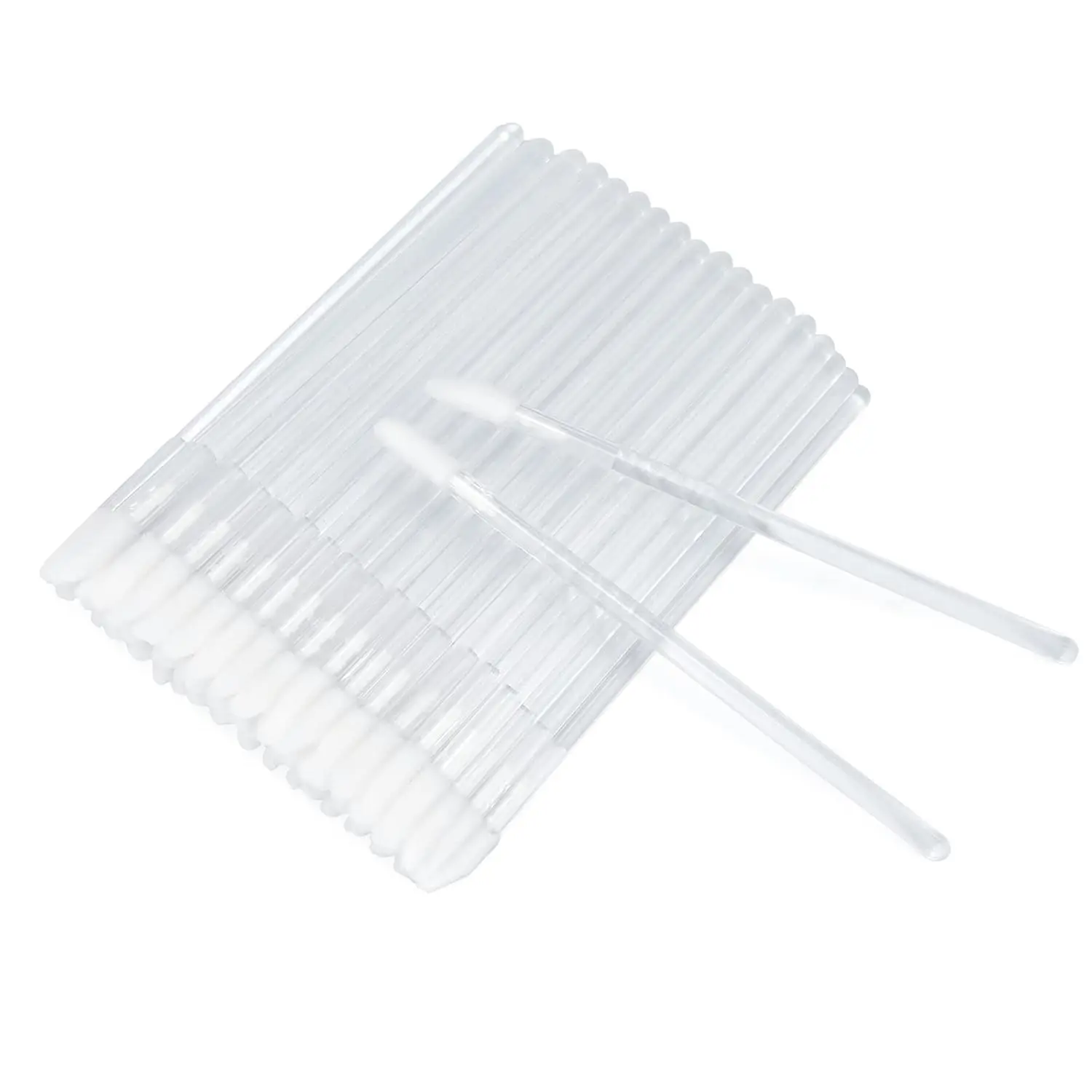 50PCS Disposable Lip Gloss Brushes, Clear Lip Applicator Wands, Portable Cosmetic Lip Makeup Tools Set