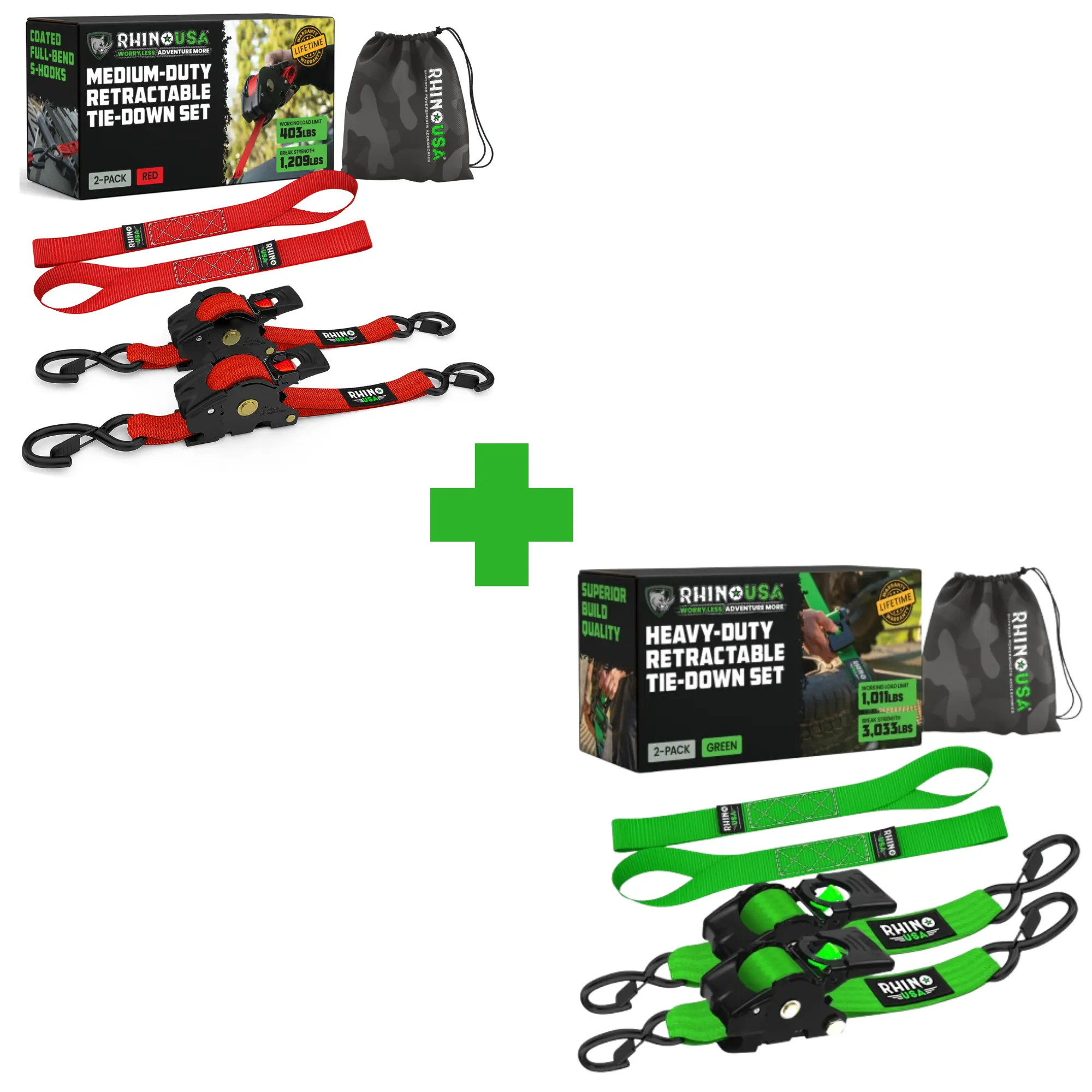 1” RED 2pc + 2” GRN 2pc