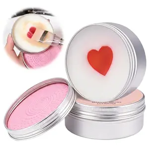 Makeup Brush Cleaner Soap, Solid Soap Beauty Blender Sponge Cleanser Balm, For All Brush Types,Synthetic & Natural Solid Cleansing, Professional Brush Cleaning Solution, Vegan