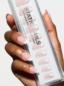 Static Nails Like-Acrylic Reusable Pop-On Manicures - Chic French - The Better, Long-Lasting Alternative to Salon Gels, Dips, Acrylics, and Press-On Nails