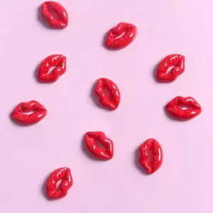10pc Large Lips Shaped Charms for Fashion Jewelry Making