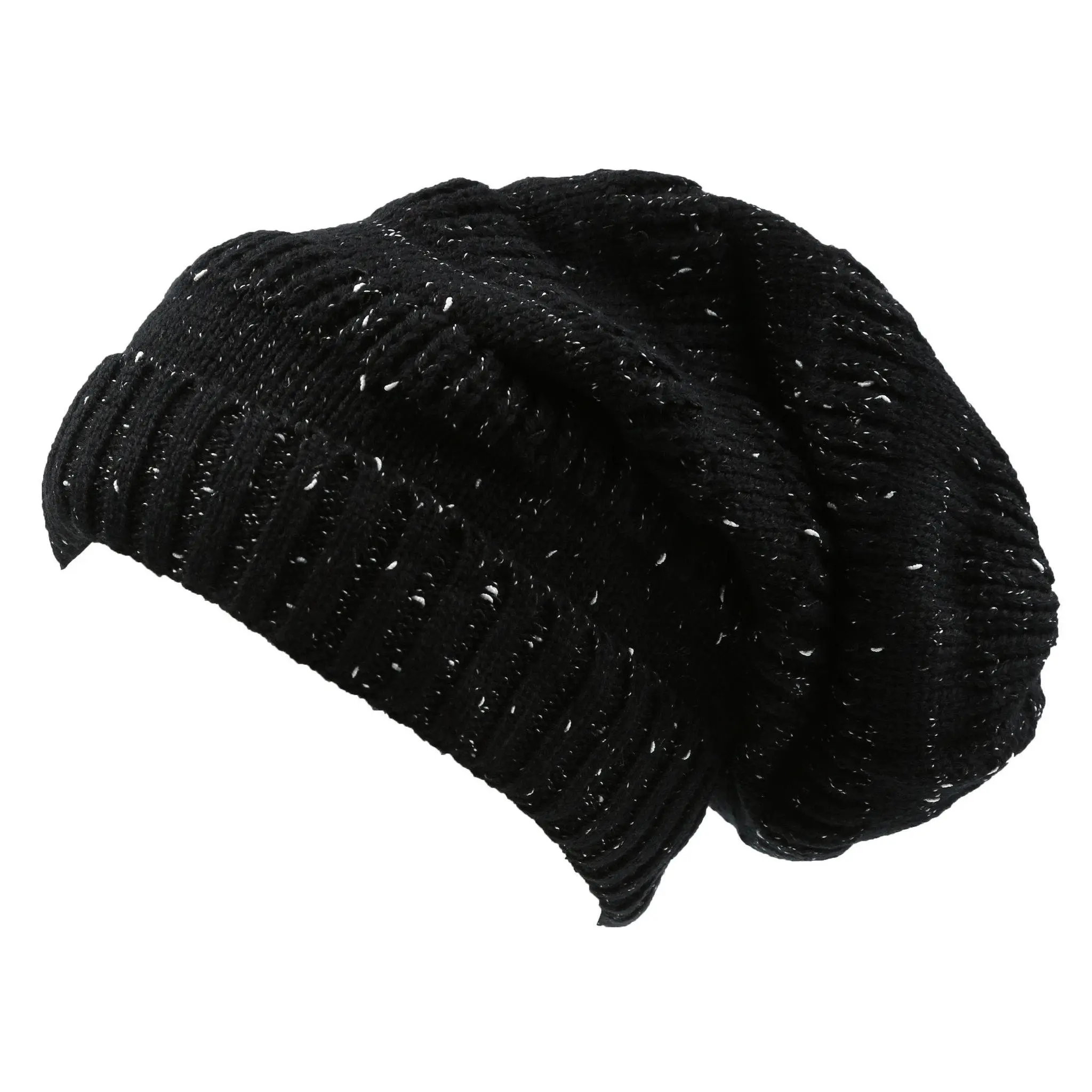Sakkas Kase Long Tall Slouchy Striped Knit Fishermans Unisex Solid Beanie Hat