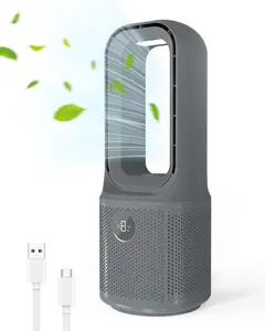 Bladeless Desk Fan with Night Light, Whisper Quiet White Noise Fan for Sleep & Baby, 9 Speeds