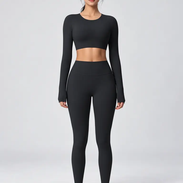 Female Long-Sleeve Sports T-Shirt (Tee Only) with Built-In Bra Pads, Tight Fit, Polyamide+Spandex, Moisture Wicking, Quick Drying, Breathable, Soft, Lightweight Compression Activewear for Yoga, Pilates, Athletic Sports Clothing