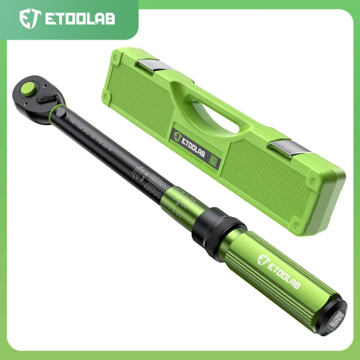 Etoolab 1/2 inch Torque Wrench, ±3% Precision 1/2-inch Drive Click Torque Wrench, 72 Tooth Dual Range Scales Multi-functional Torque Wrench for Bike/M