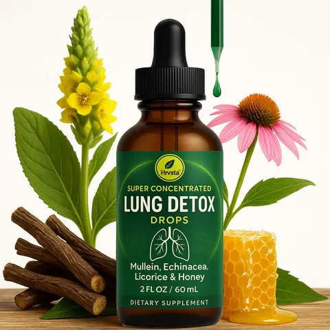Viral Lung Detox Drops - High Potency Supplement, Ultra-Strength Mullein Herbal Tincture Liquid, Honey Enhanced for Respiratory Health & Daily Respiratory Support, 2 fl oz Botanical Dietary Supplement (Simply add a few drops to water or use as directed)