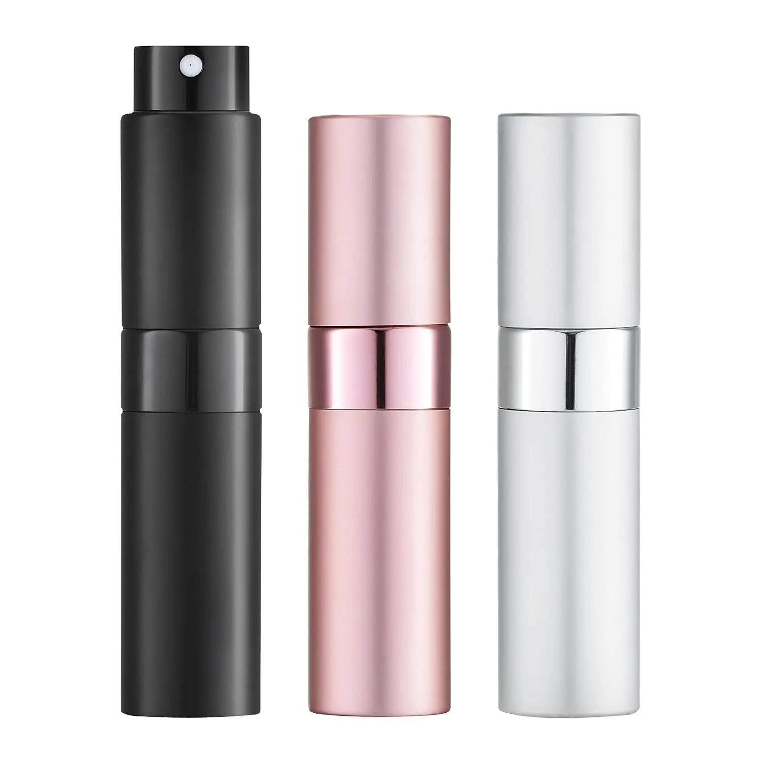 3 PCS Travel Perfume Bottle Refillable, 8ml Cologne Atomizer Spray | Twist-up empty sprayer, small refill dispenser, portable size for purse pocket, leakproof, TSA essential for men women -pink