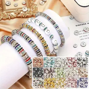 900pcs 8mm Rhinestone Beads for Jewelry Making - 15 Bright Colors Crystal Spacer Beads for Necklaces Bracelets & Earrings DIY Projects