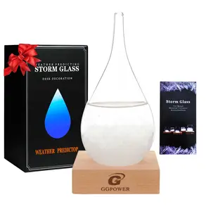 Storm Glass Weather Predictor,Christmas Gifts, Christmas Snow Globe Barometer, Storm Glass Weather Station, Decorative Weather Predictor,Decorative Glass Bottles for Home and Office