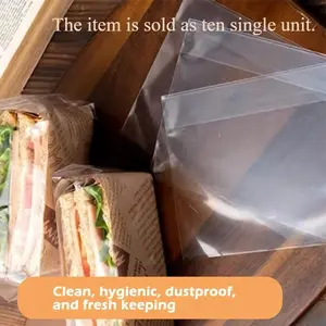 100pcs, Sandwich Wrappers, Plastic Bakery Bags, Disposable Transparent Bread Toast Bags, Sandwich Takeout Bags, Baking Tools, Kitchen Gadgets, Kitchen Accessories