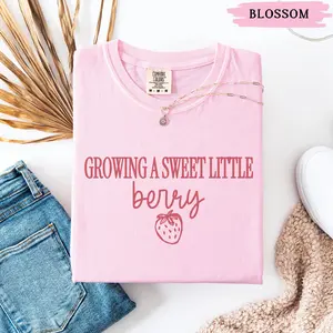Comfort Colors® Growing A Sweet Little Berry T-shirt, Pregnancy Announcement Tee, Baby Reveal Shirt, Expecting Mom Sweatshirt, Mother's Day Gift
