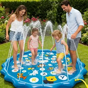 Large Inflatable Water Pad, Smart Scientist 26 Letters & Animals, Durable Outdoor Toy Mat for Lawn, Beach, Garden, Summer Park, Blow Up Pool, Water Float