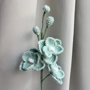 Crochet Blue Orchid Stem