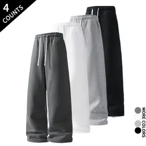“4-Pack/4 Counts” Durable 4-Piece Set Wide-Leg Athletic Pants Loose Fit Suitable for School and Outdoor Activities