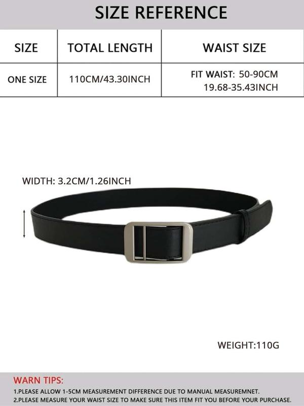 Unisex Business Solid Color PU Buckle Belt, Fashion Zinc Alloy Belt For Dress & Jeans, Daily All-match Clothing Decoration, Casual Business Belt