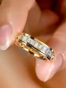 Fashion Rhinestone Decorated Ring, Elegant Rhinestone Ring, Fashion Jewelry for Party, Daily Clothing Decor, Trendy All-match & Exquisite Jewelry for Birthday Gift