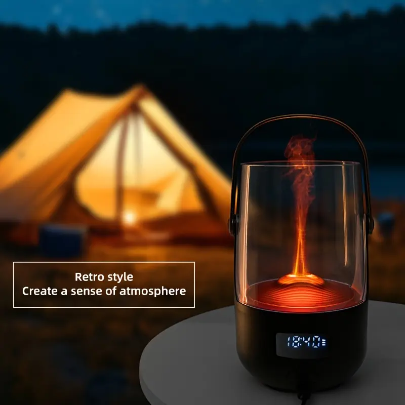 200ml Compact Flameless Candle Fragrance Diffuser Humidifier - Portable, Low Noise Electronic Automatic USB Powered, Color-Changing LED Lights, Auto-Off Safety Timer, Easy to Clean for Home Relaxation, Portable Humidifier, Flameless Candle Diffuser Humidi