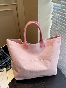 Fashion Simple Solid Color Large Capacity Handbag Letter Design Tote Bag for College Students, Stylish and Versatile Shoulder Bag, Daily Commuting Bags